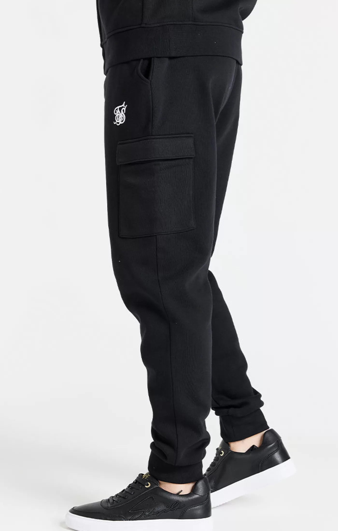 Flash Sale Black Essential Cargo Polarne Jogger Spodnie Dresowe