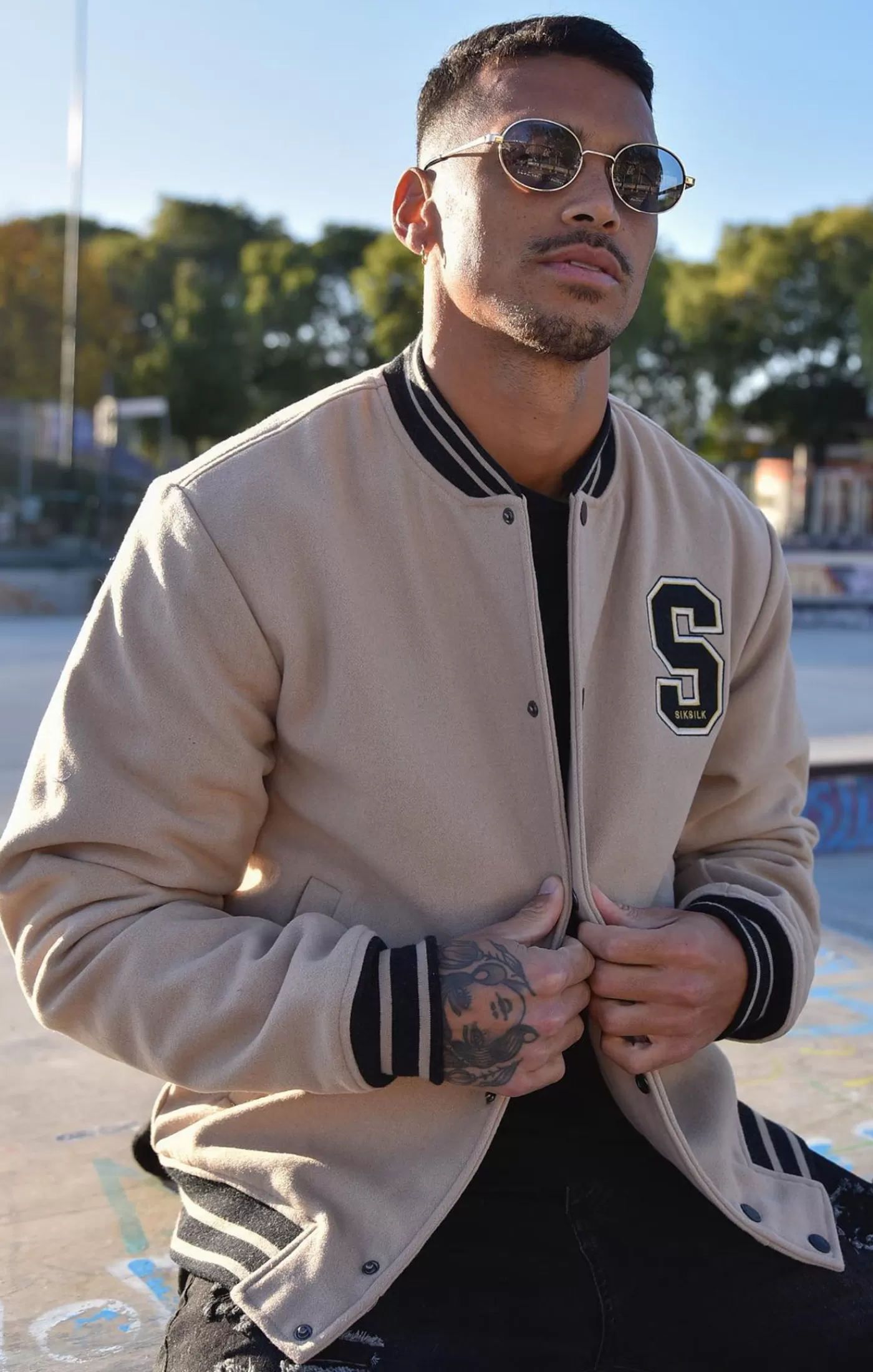 Cheap ECRU Anniversary Varsity Jacket Kurtki